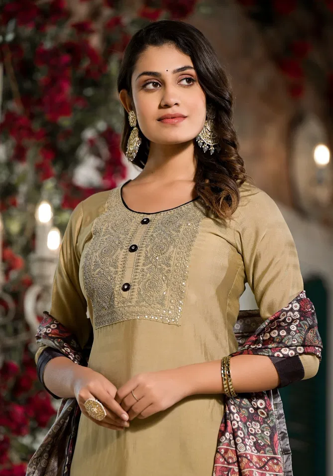 Label Khoj 9601 Silk Designer Kurti With Bottom Dupatta Wholesale Shop In Surat
